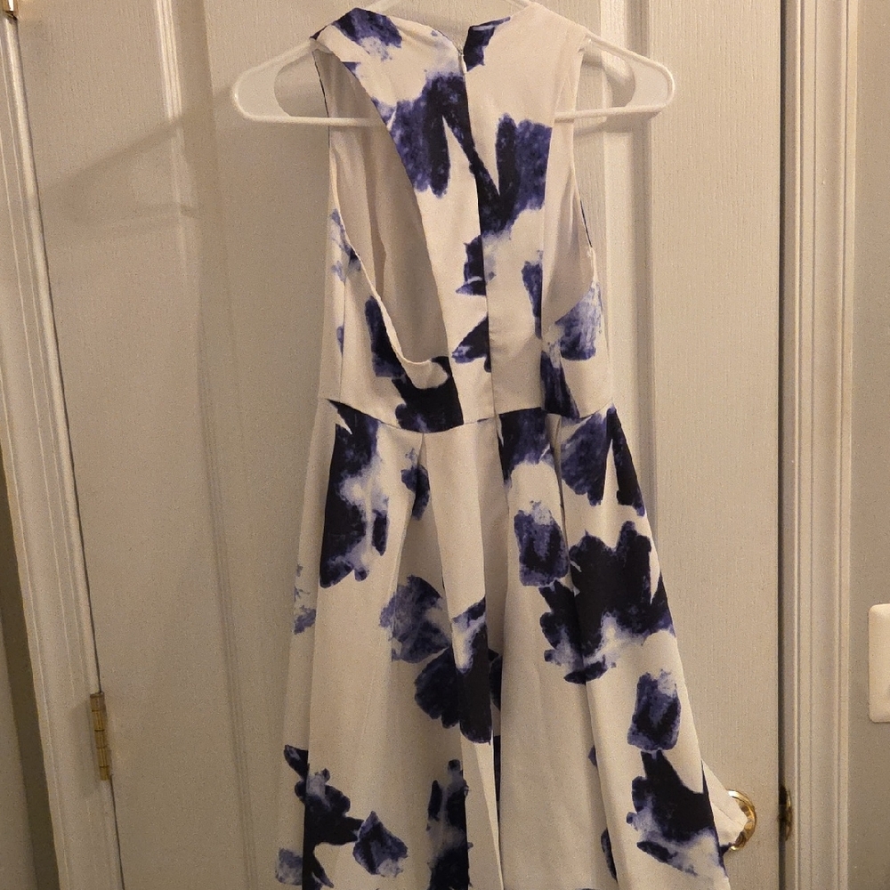 Lulu's High Low Dress in Blue and White Floral - Picture 3 of 3